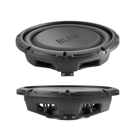 BLAM Relax RS10.4 1-cewkowy głośnik niskotonowy o średnicy 25cm/10cali do subwoofera samochodowego - 150/300W, Impedancja 1 x 4 Ohm. EXTRA SLIM AIR FR